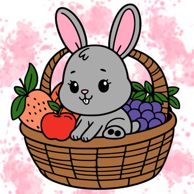 bunny in a fruit basket