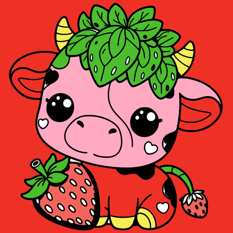 cute strawberry cow