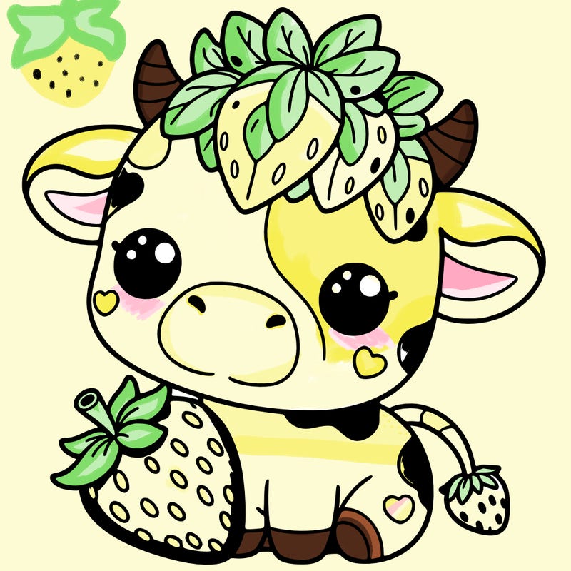 cute strawberry cow