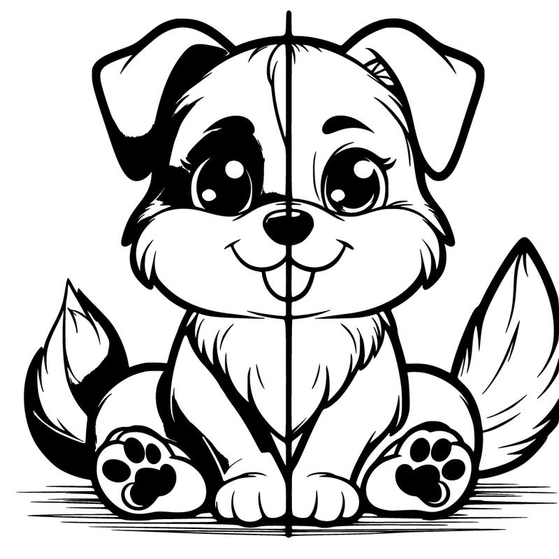 realistic dog cute split