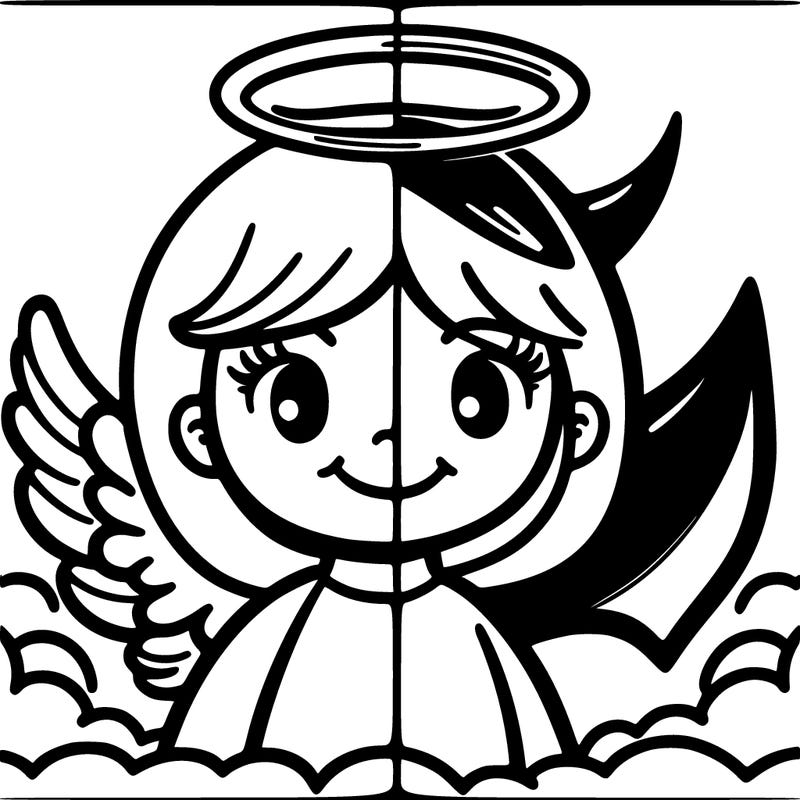 angel and devil face