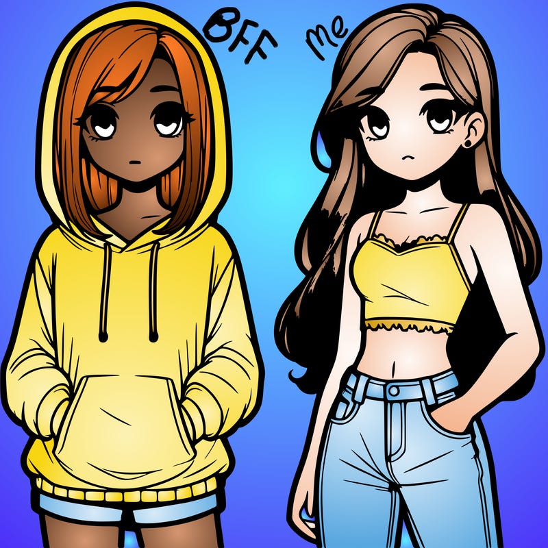 two teenager girls one wearing a hoodie and shorts and the other way and crop top and jeans