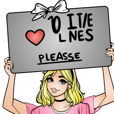really pretty realistic girl with a blank sign that says 10 likes please