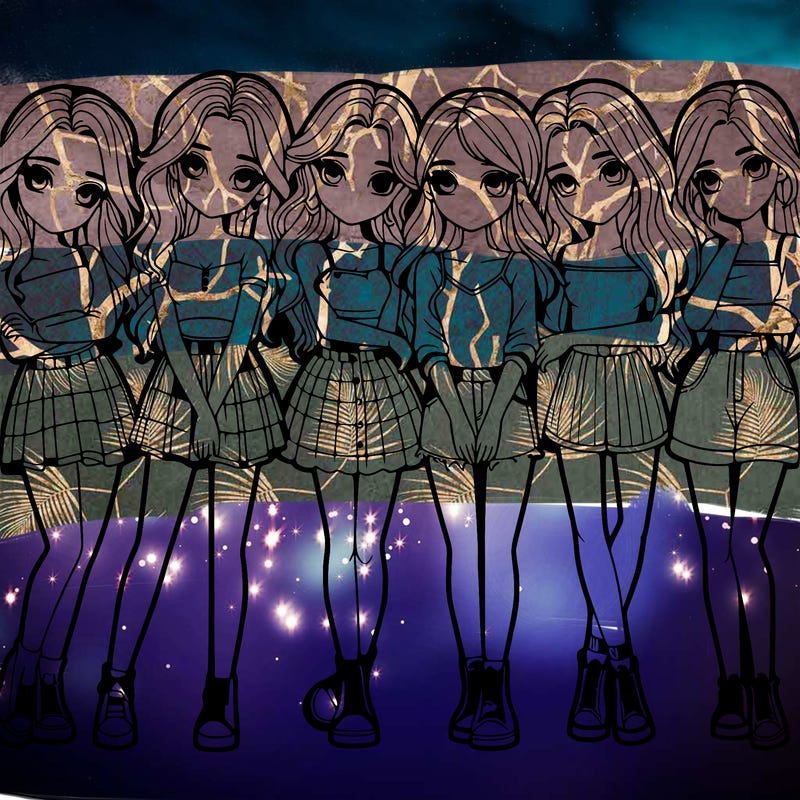 a group of girls realistic