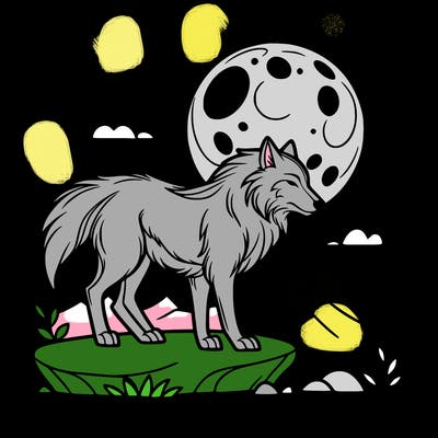 wolf moonlight