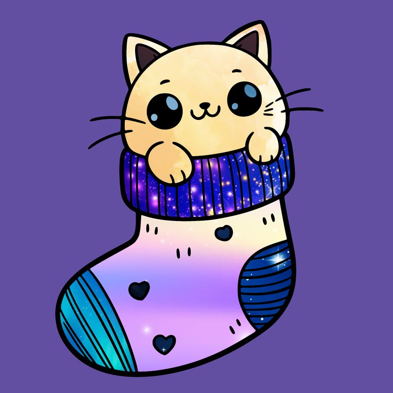 cute cat in a sock