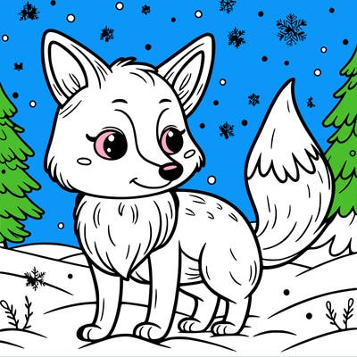 a fox in the snow