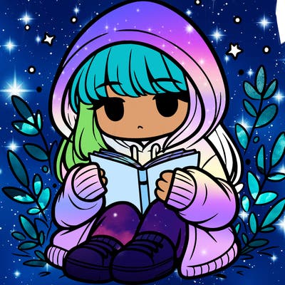 girl in oversized hoodie reading a book