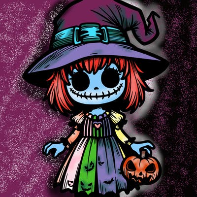 halloween scary girl in costume