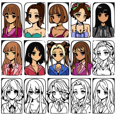 girls that look diffrent anime