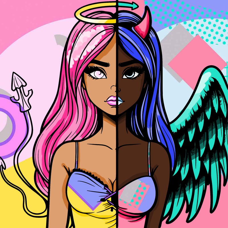 devil vs angel realistic girl