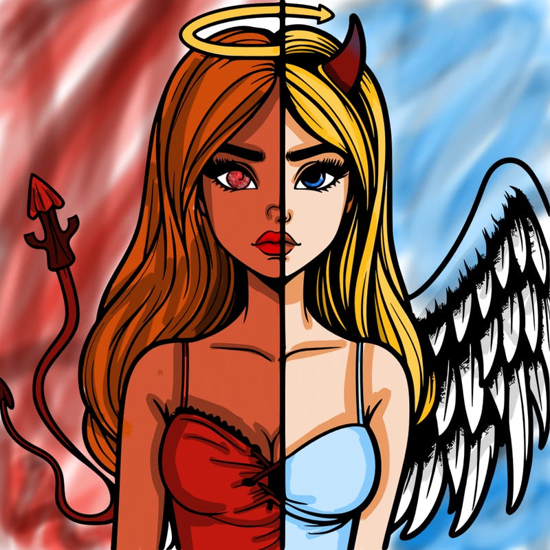 devil vs angel realistic girl
