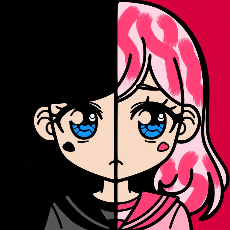 a split of a girl