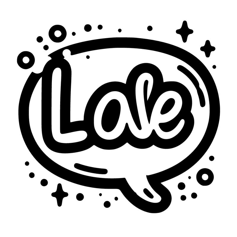 bubble letter that says love