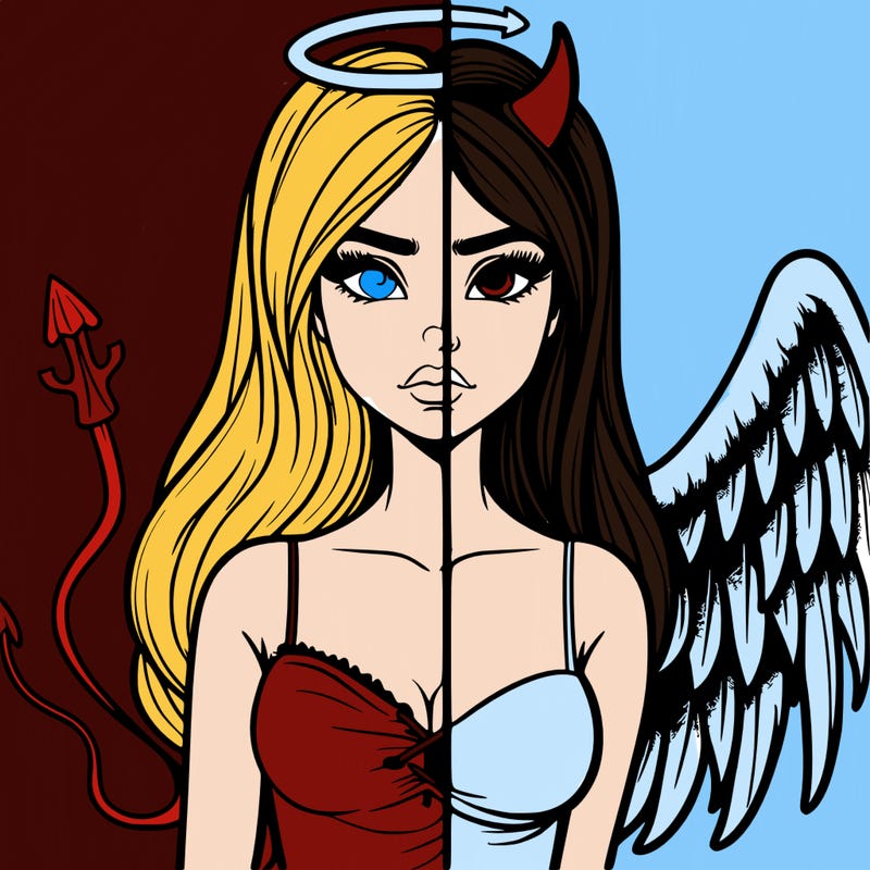 devil vs angel realistic girl