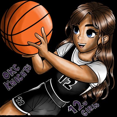 realistic girl playing basketball