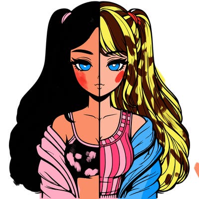 realistic girl split