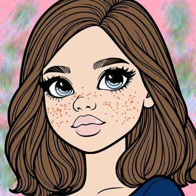 girl with freckles realistic