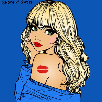 realistic girl with bangs looking over her shoulder