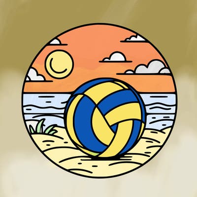 volleyball on a beach