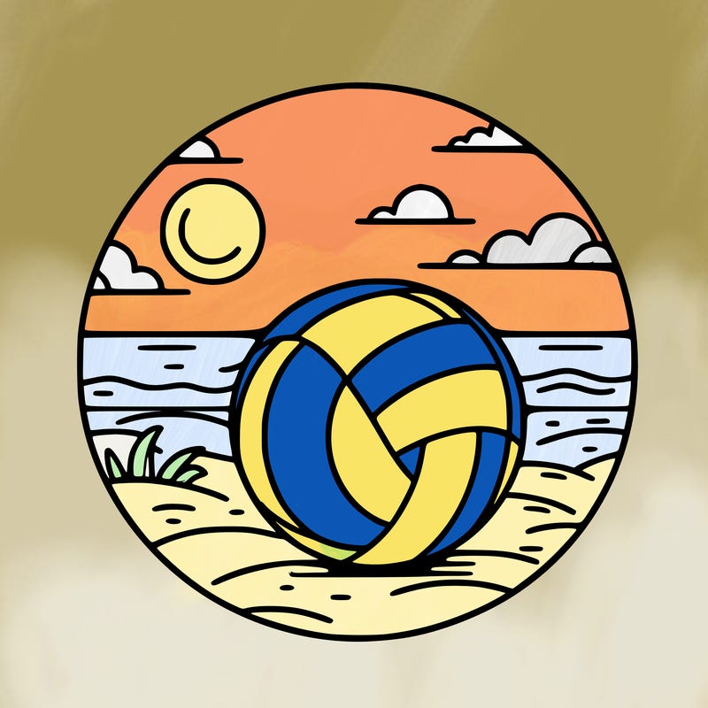 volleyball on a beach