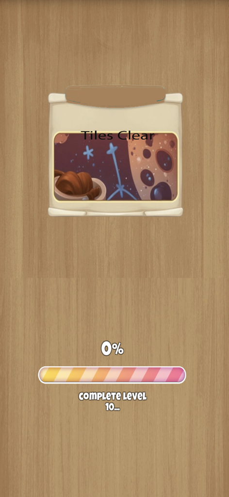 Tiles Clear - Daily Move - Tiles Clear puzzle game loading screen with a progress bar and wooden background