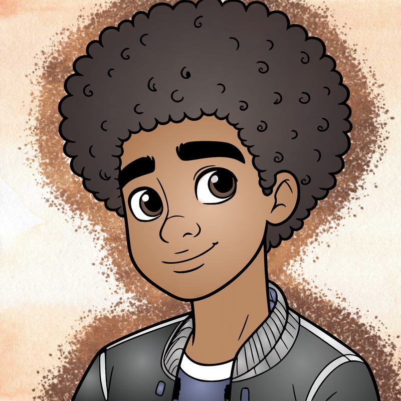 teen boy with afro