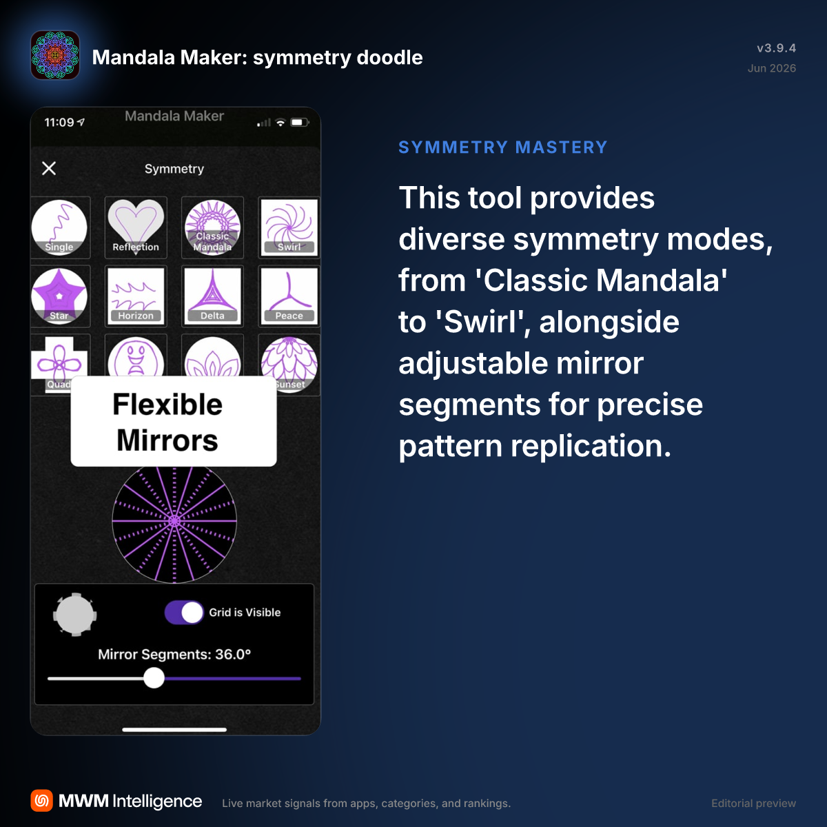 Mandala Maker: symmetry doodle - Graphics & Design App | MWM