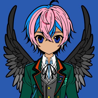 anime boy with wings