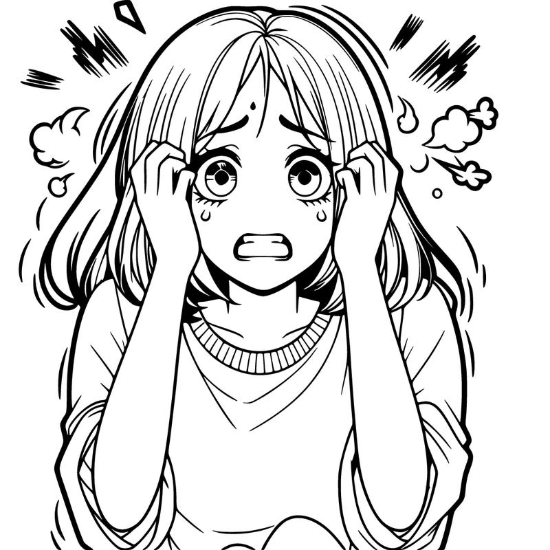 realistic girl having a panic attack