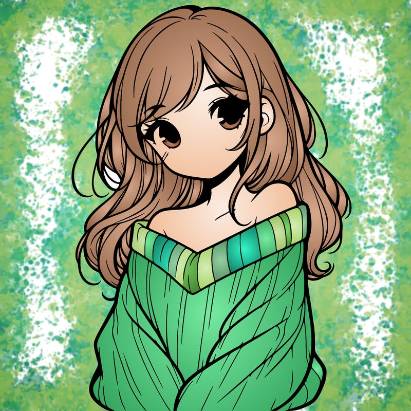 shy pretty girl wearing a sweater that is falling off one shoulder portrait