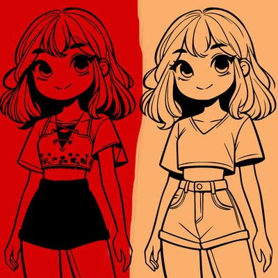 girls next to each other wearing crop tops and shorts