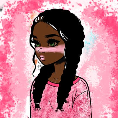 realistic girl with braids