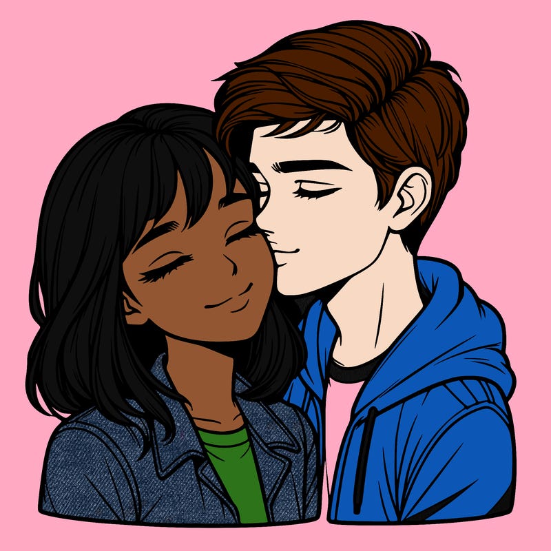 realistic girl and boy  love