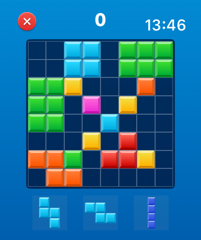 Block Jam Blast For Watch - Block Jam Blast puzzle game interface with colorful tiles and grid