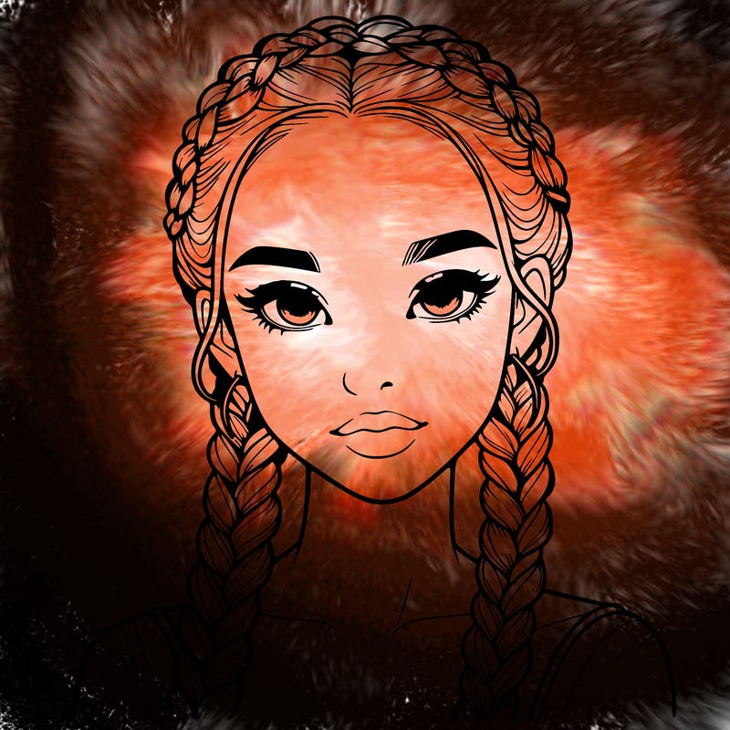 realistic girl with braids