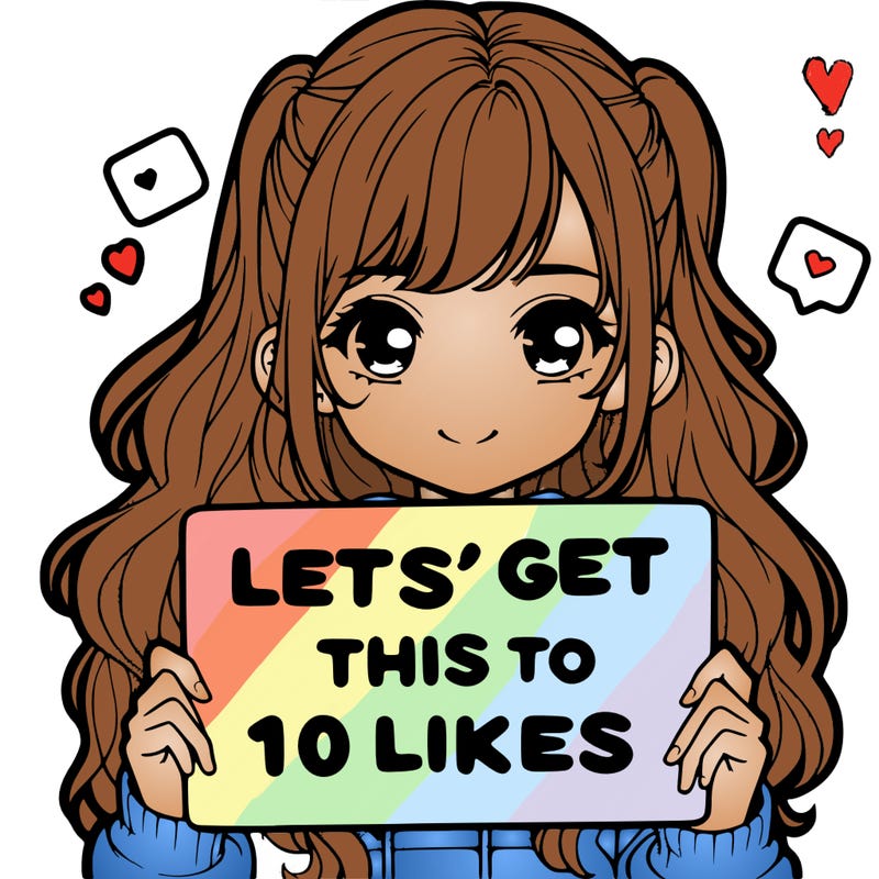 girl holding up sign that says let’s get this to 10 likes realistic