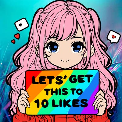 girl holding up sign that says let’s get this to 10 likes realistic
