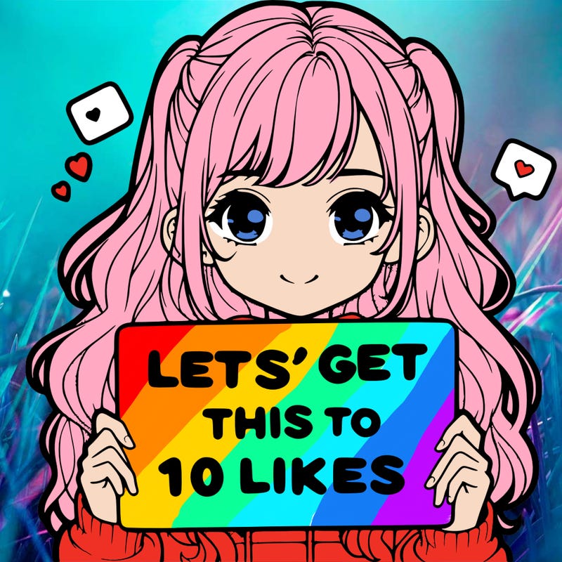 girl holding up sign that says let’s get this to 10 likes realistic