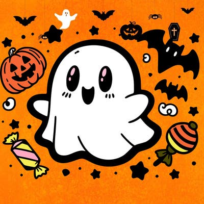 halloween cute little ghost