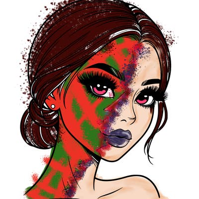 realistic girl with lashes