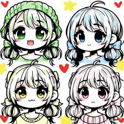 manga character girl kid