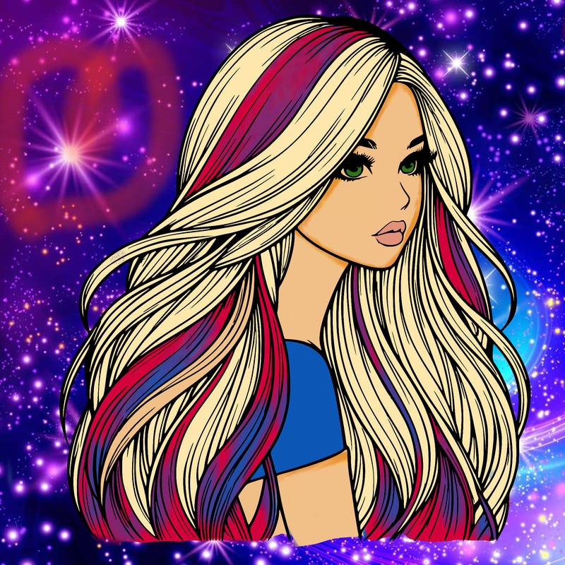 realistic girl with long realistic hair