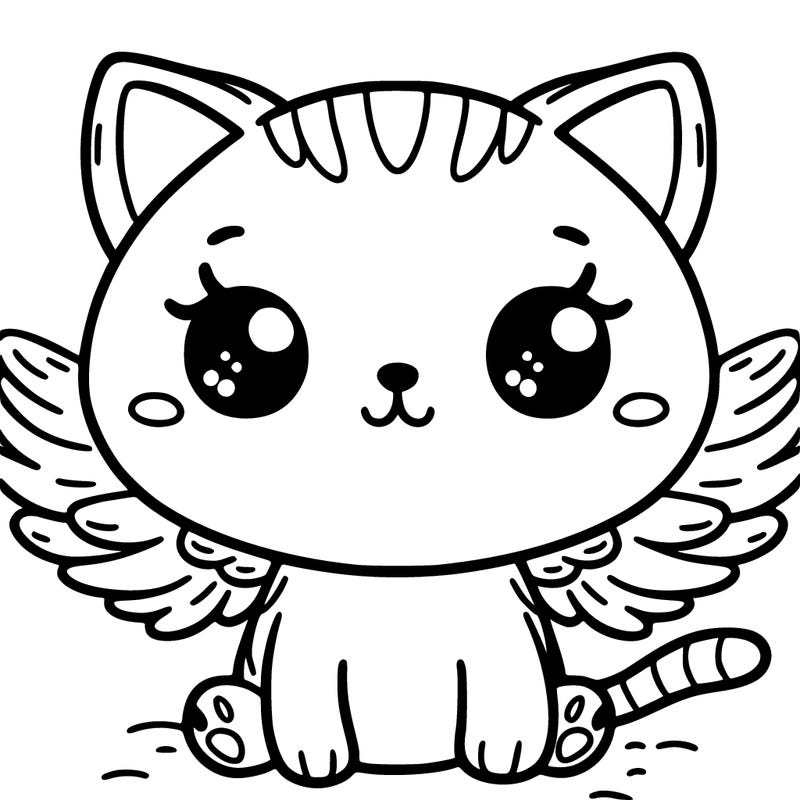 a cute cat with wings