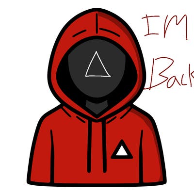 a person with non face waering a hoodie with a small triangle symbol