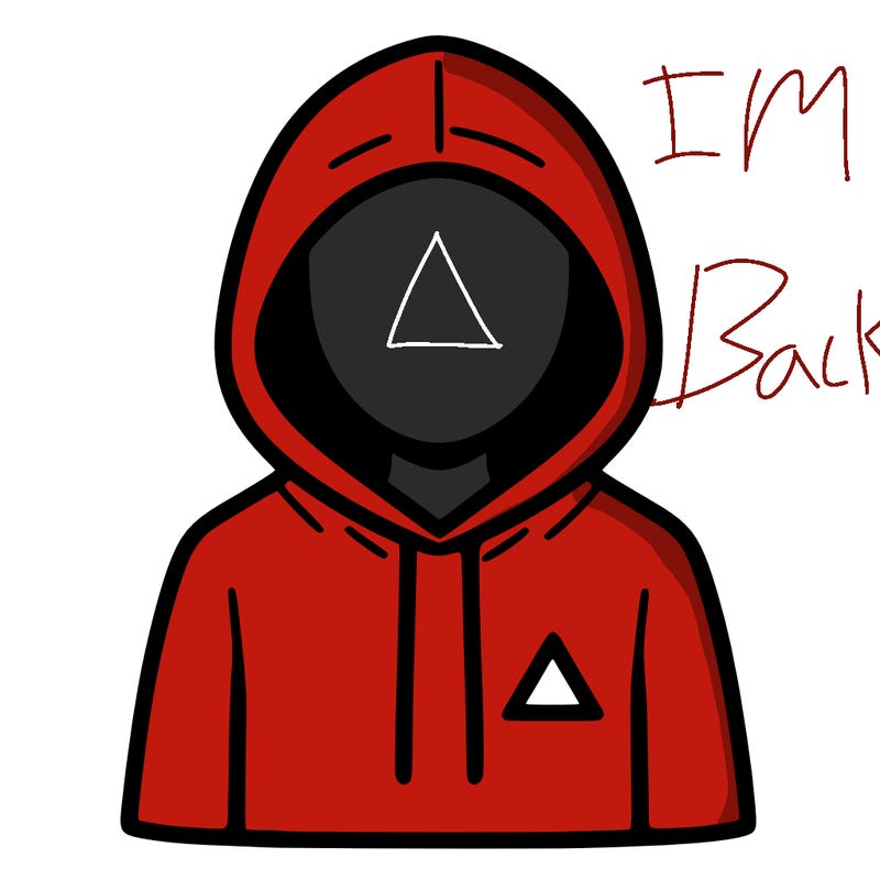 a person with non face waering a hoodie with a small triangle symbol