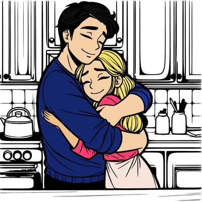 a man hugging a girl