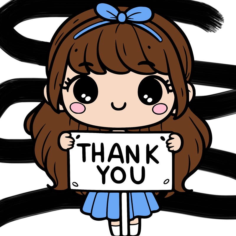 girl holding a thank you sign