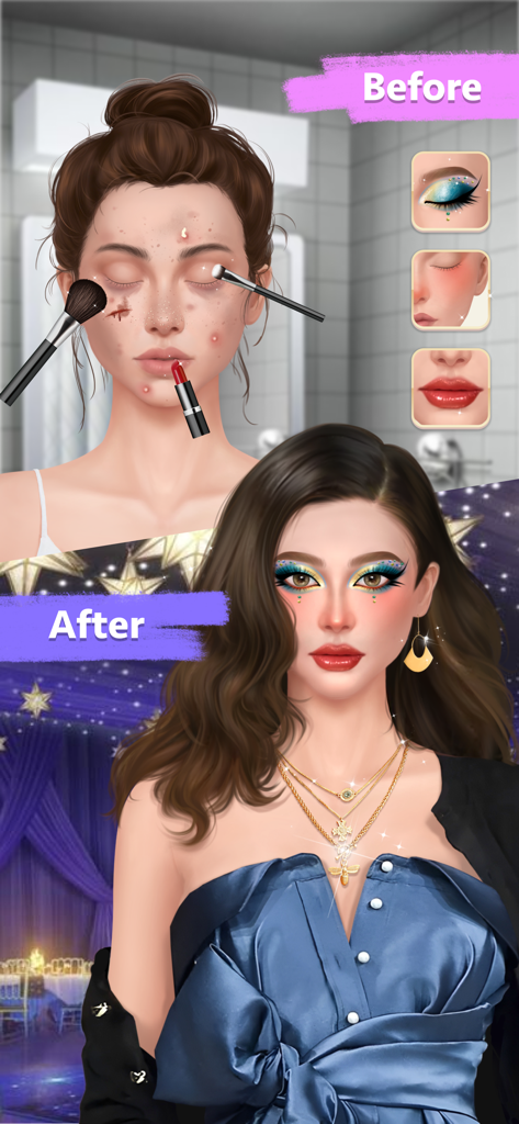 Makeover Artist-Makeup Games - メイクとファッションによる、ドラマチックなビフォーアフターのビューティーメイクオーバー変身。