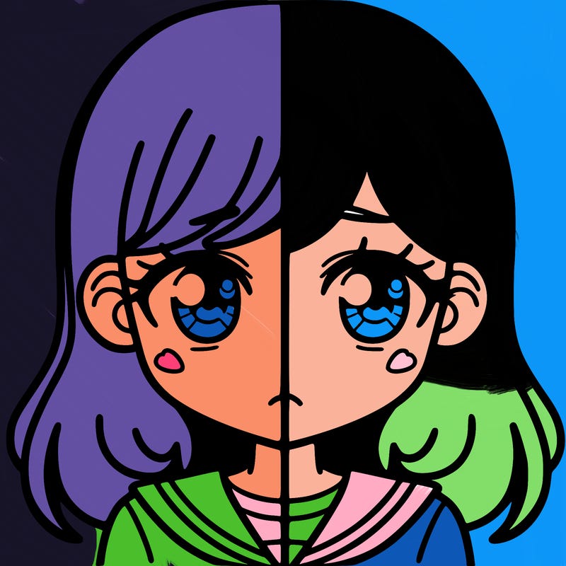 a split of a girl